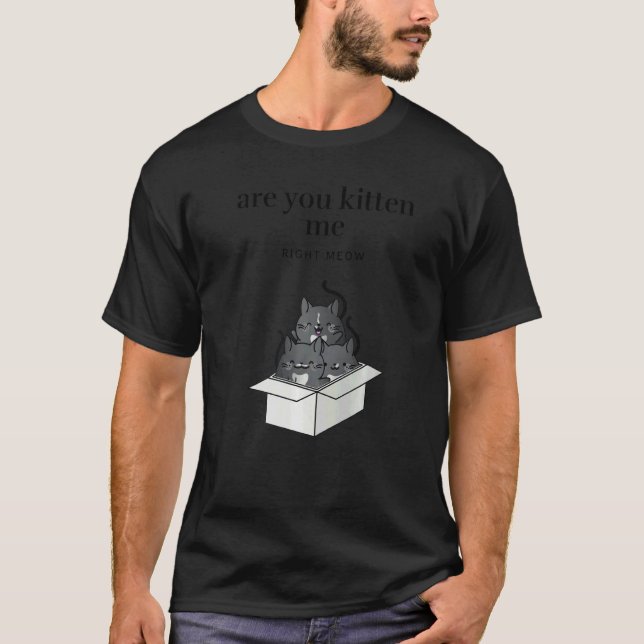 Are You Kitten Me Right Meow Funny Tuxedo Cats in  T-Shirt (Vorderseite)