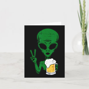 Area-51 Alien Bier Friedenszeichen Faules Trinken  Karte