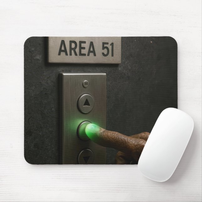 Area 51 Aufzugsknopf Mousepad (Mit Mouse)