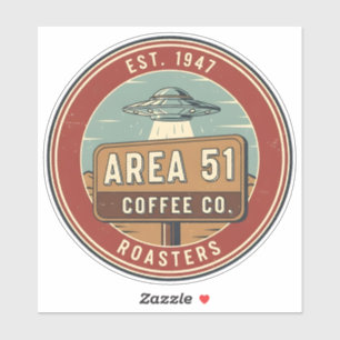 Area 51 Coffee Roasters Vintage-Abzeichen Aufkleber
