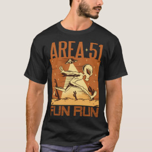 Area 51 Fun Run I Running Außerirdischen Ufo T-Shirt