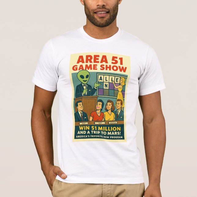 Area 51 Game Show Roswell Außerirdischen Retro der T-Shirt (Vorderseite)