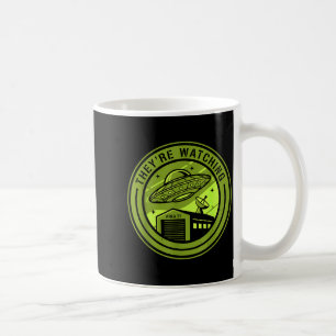 Area 51 Sie beobachten Alien-Gläubiger-Charge-Ufo Kaffeetasse
