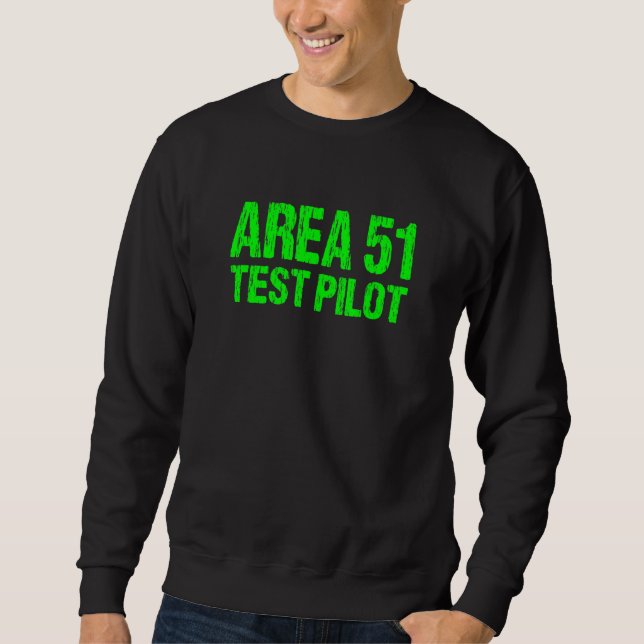 Area 51 Test Pilot Retro Halloween Kostüm Roswell Sweatshirt (Vorderseite)