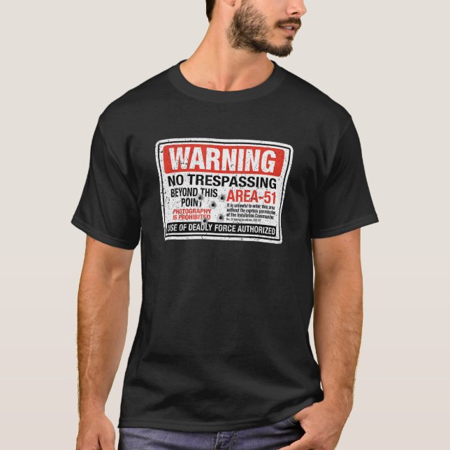 Area 51 Warning Sign Extraterrestrial Highway Neva T-Shirt (Vorderseite)