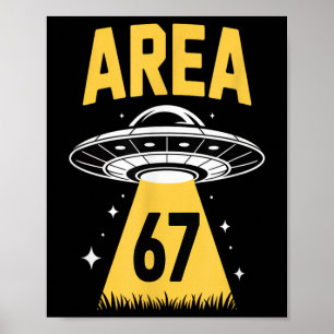 Area 67 Lustiges Ufo Raumschiff 6 7 Alien Thema Poster