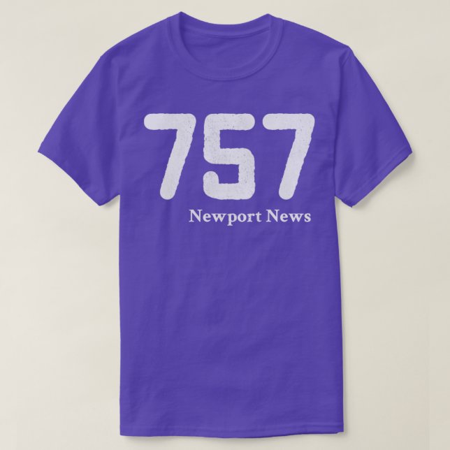 Area Code 757 Newport News Virginia T-Shirt (Design vorne)