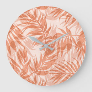 Areca-Palmen Hawaiian Tropical Vintage Blush Große Wanduhr