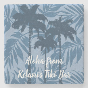 Areca-Palmen Hawaiian Tropical Vintage Koordinaten Steinuntersetzer