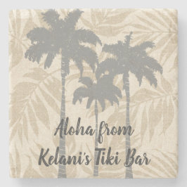 Areca Palms Hawaiian Tropical Vintag Coordinates Steinuntersetzer