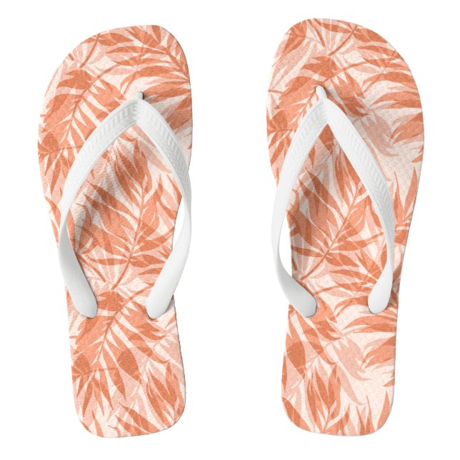 Areca Palms Hawaiian Tropical Vintag Peach Flip Flops (Fußbett)