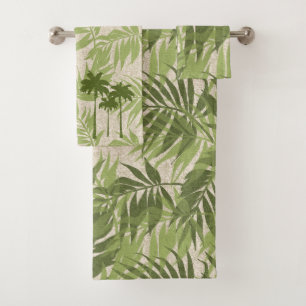 Areca Palms Hawaiian Tropical Vintage Koordinaten Badhandtuch Set