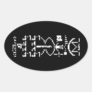 Arecibo Binary Message 1974 Ovaler Aufkleber