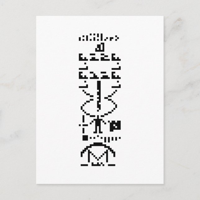 Arecibo Binary Message 1974 Postkarte (Vorderseite)