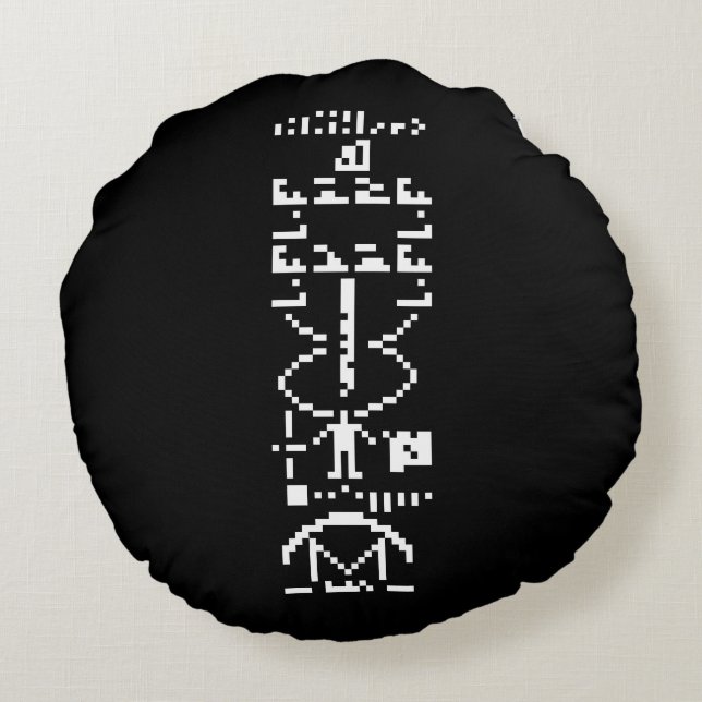 Arecibo Binary Message 1974 Rundes Kissen (Rückseite)