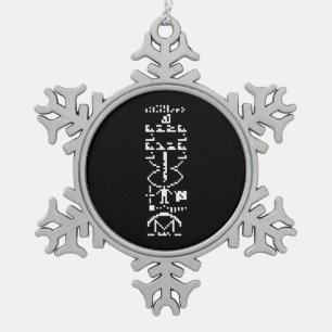 Arecibo Binary Message 1974 Schneeflocken Zinn-Ornament