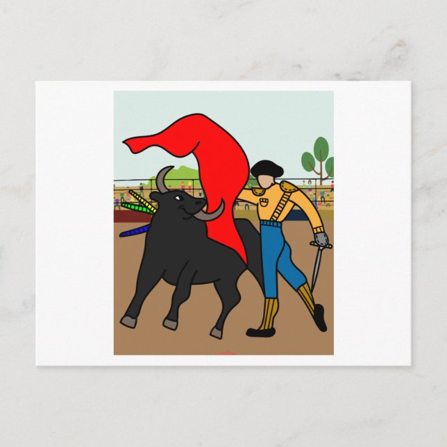 Arena Bullfight Torero Bull Postkarte (Vorderseite)