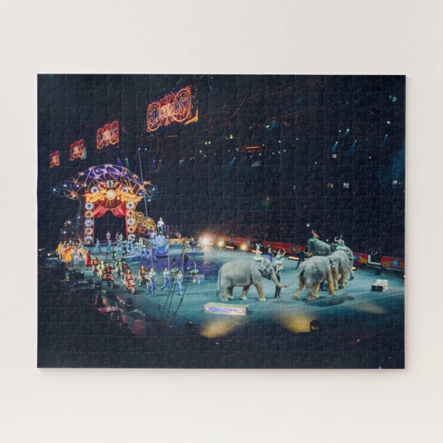 Arena der Drei-Ring-Circus-Elefanten Puzzle (Horizontal)
