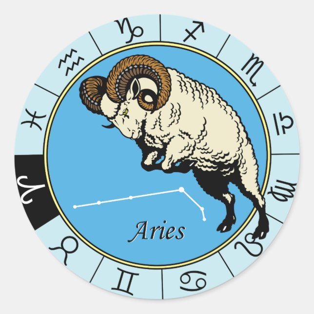 Arenaastrologisches Tierzeichen Runder Aufkleber (Vorderseite)