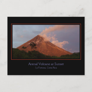 Arenal Volcano bei Sonnenuntergang Postkarte