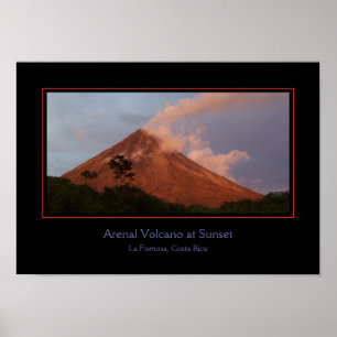 Arenal Vulkan bei Sonnenuntergang Poster
