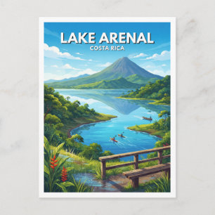 Arenal-Vulkan und Arenal-See La Fortuna Reise Postkarte