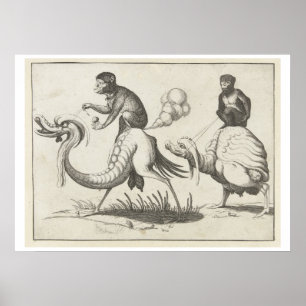 Arent van Boltens "Monster Ridden by Apes" Poster