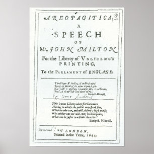 Areopagitica' eine Rede von John Milton Poster