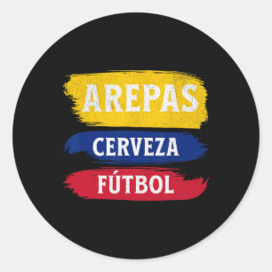 Arepas Bier Fußball Ecuador Flagge Fußball Bier Se Runder Aufkleber
