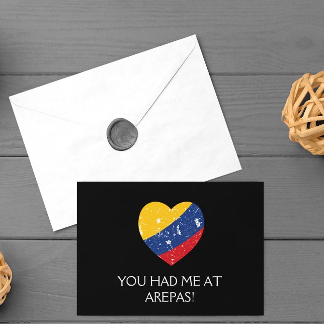 Arepas Funny Zitat kolumbianisches Essen Postkarte (Colombia Arepas Flag Quote)