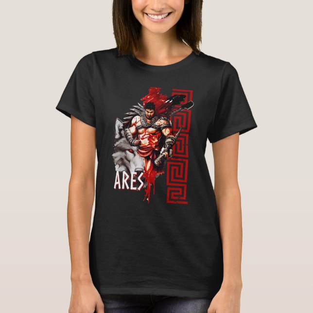 Ares Ancient Greece Wolf War God Greek Mythology T-Shirt (Vorderseite)