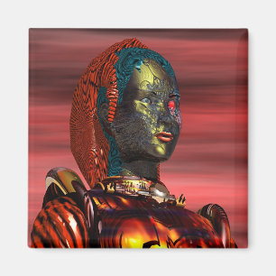 ARES - CYBORG PORTRAIT Science Fiction, Sci-Fi Magnet