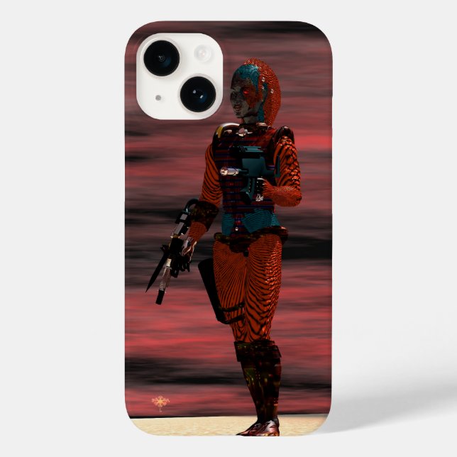 ARES CYBORG, RED SUNSET Science Fiction, Sci-Fi Case-Mate iPhone Hülle (Rückseite)