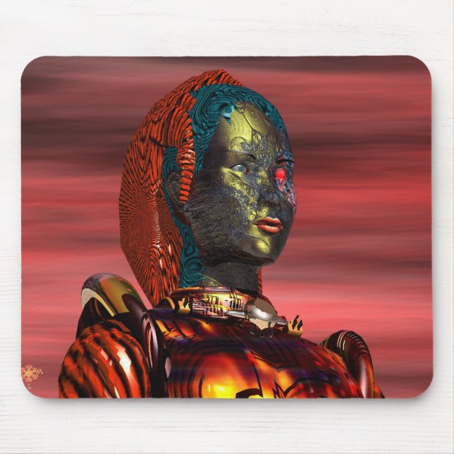 ARES - CYBORGPORTRAIT IN SONNENSET-Science Fiction Mousepad (Vorne)
