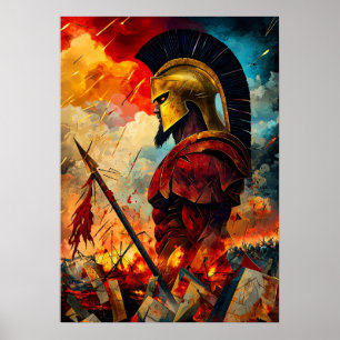 Ares - Kubistische Minimalistische Legende - Krieg Poster