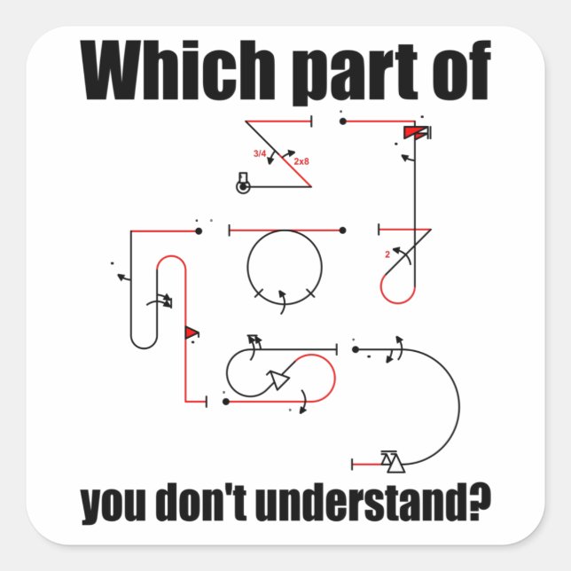 Aresti Symbol Aerobatic Pilot Flugmanöver Quadratischer Aufkleber (Vorderseite)