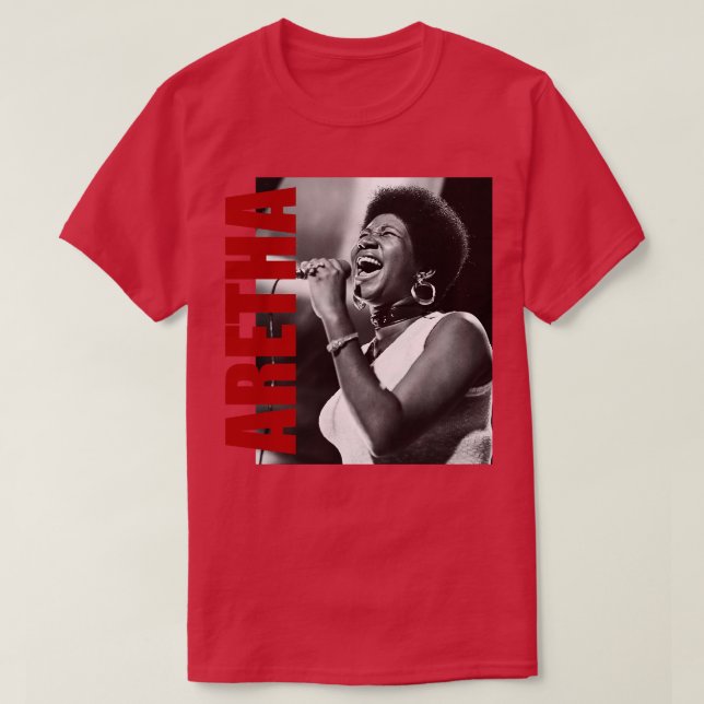 Aretha Franklin Retro ästhetische Kunst T-Shirt (Design vorne)