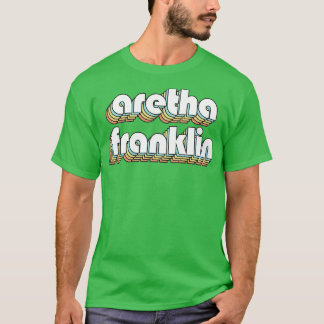Aretha Franklin Retro Rainbow Typografie verblasst T-Shirt