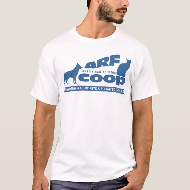 ARF Korb: Blau auf Weiß T-Shirt (Vorderseite)