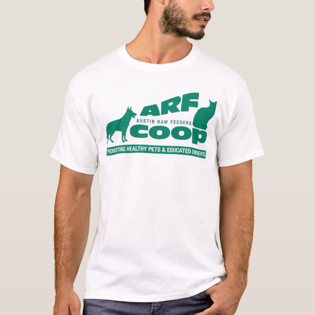 ARF Korb: Grün auf Weiß T-Shirt (Vorderseite)