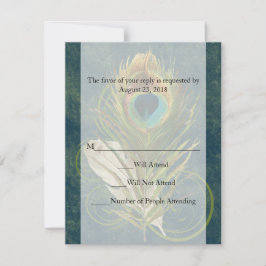 Arful Detail Peacock Feather Wedding RSVP