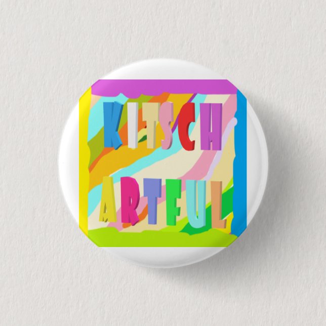 Arful hell bunt Design große Farbe Button (Vorderseite)