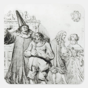 Argan und Monsieur Purgon Quadratischer Aufkleber