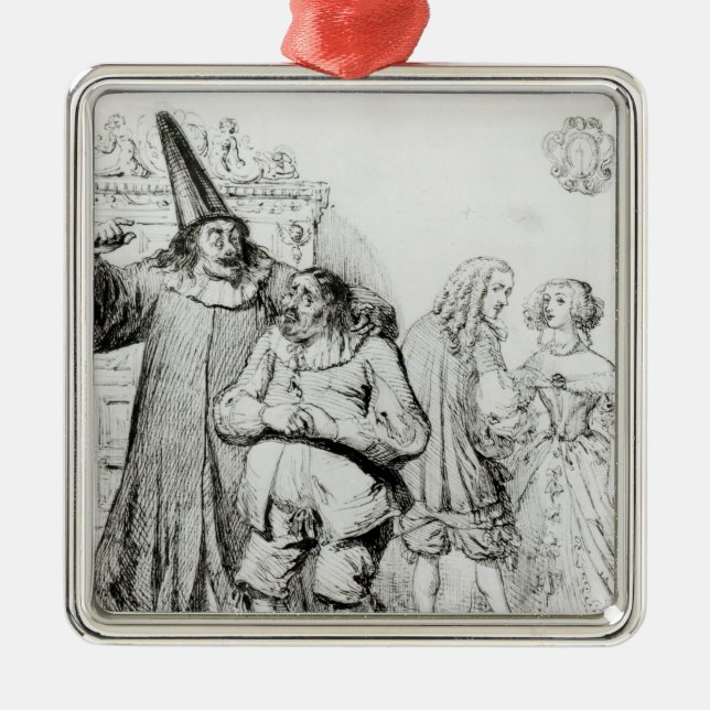 Argan und Monsieur Purgon Silbernes Ornament (Vorne)