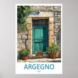 Argegno Vintage Reiseposter Skigebiet Nationalpark Poster