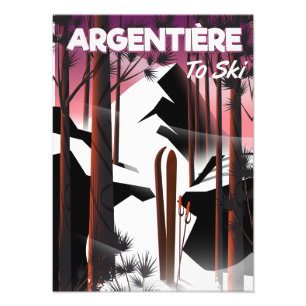 Argentière, Frankreich, Skiposter Fotodruck