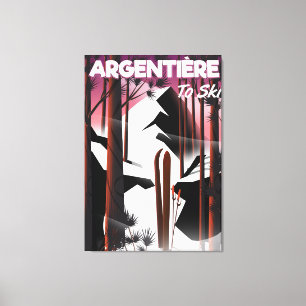 Argentière, Frankreich, Skiposter Leinwanddruck