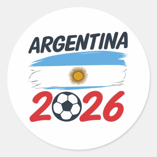 Argentina 2026 Soccer Fan Design Flag Colors Runder Aufkleber (Vorderseite)