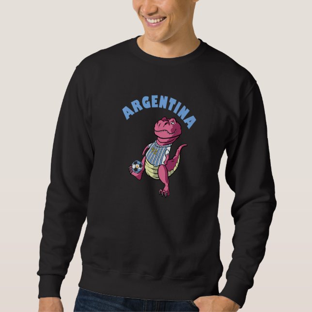 Argentina Dino Argentinian Flag Rex Soccer Ball Di Sweatshirt (Vorderseite)