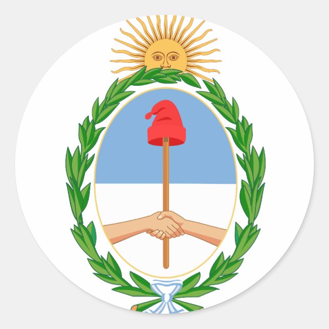 Argentina-Emblem Runder Aufkleber (Vorderseite)